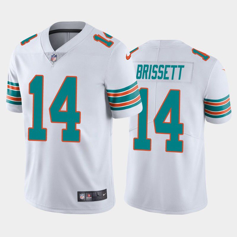 Men Miami Dolphins 14 Jacoby Brissett Nike White 2nd Alternate Vapor Limited NFL Jersey